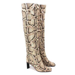 Tamara Mellon Legacy Snakeskin Python Embossed Over The Knee Heeled Boots 36 NEW